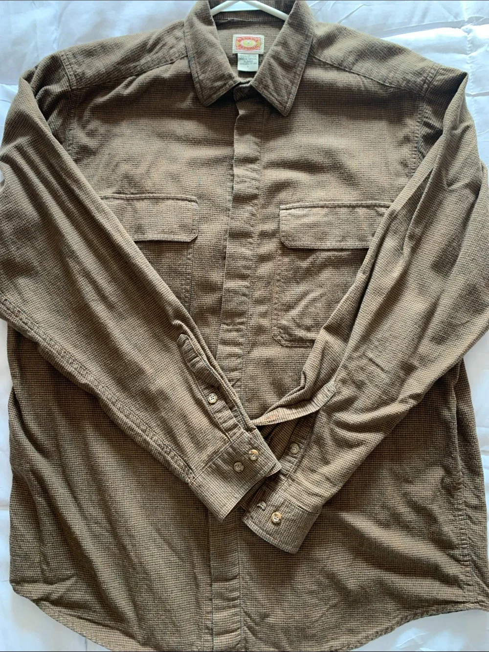 Vintage Banana Republic Men's Blue-Brown Lightweight Shirt Jacket Large Cotton